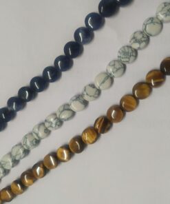 Round Coin Tiger Eye Howlite Beads