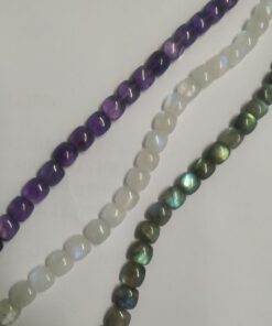 Cushion Shape Beads Amethyst Rainbow Labrodorite